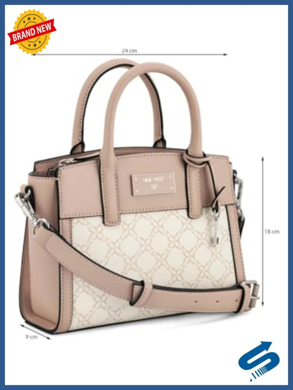 Faux Leather Mini Satchel Satchel Handbag with Adjustable Strap